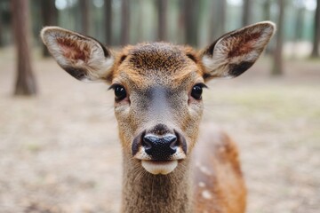 Obraz premium Close-up of curious deer in setting