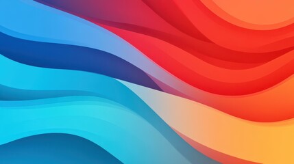 Vibrant red and blue gradient waves blend seamlessly, creating a modern abstract background perfect for digital art and design.