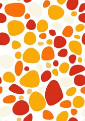 Fototapeta premium Experience a vibrant s design with playful blobs in orange and yellow against a crisp white backdropperfect for retro lovers