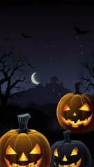 halloween pumpkin with bats