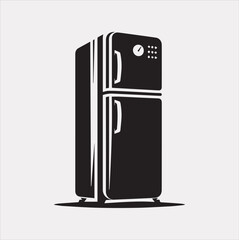 Frezz Refrigerator vector silhouette on a white background