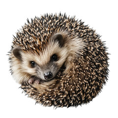 Hedgehog curled into a ball