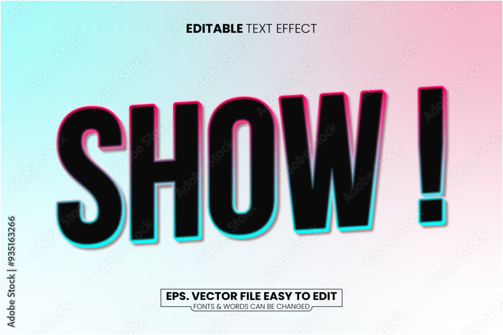 Wall mural show editable text effect