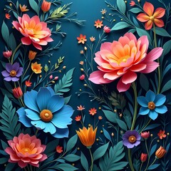 seamless pattern with flowers