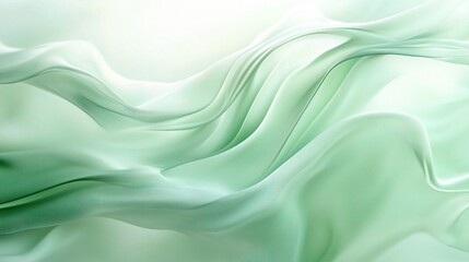 Obraz premium Emerald Dreams: Flowing green silk fabric drapes gracefully, creating an abstract background of elegance and movement. 