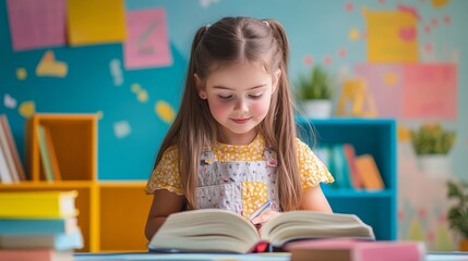 Education concept: student studies.