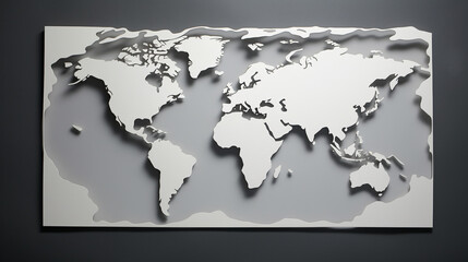 paper crafting style world map