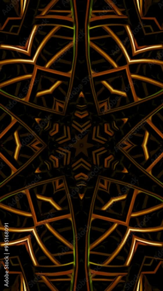 Poster mandala vibrates with lines. design. vibrating animation of moving mandala of lines. pulsations and 