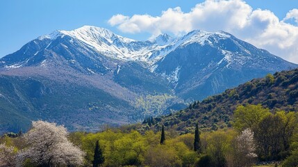 Obraz premium Greek mountains in spring