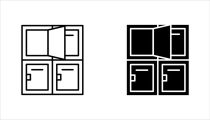 Locker outline vector icon. flat vector element from editable gym and fitness concept, vector illustration on white background