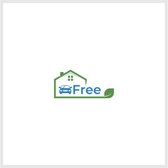 Green Wood Resident Vector logo Template. Design template of two trees incorporate with a house that made from a simple scratch. It's good for symbolize a property or wooden housing business.