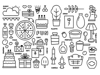 set of icons house item on a white background.