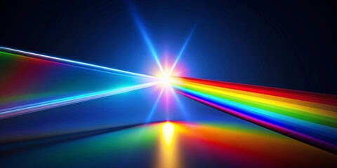 Colorful spectrum created by optical elements reflecting and refracting sunlight