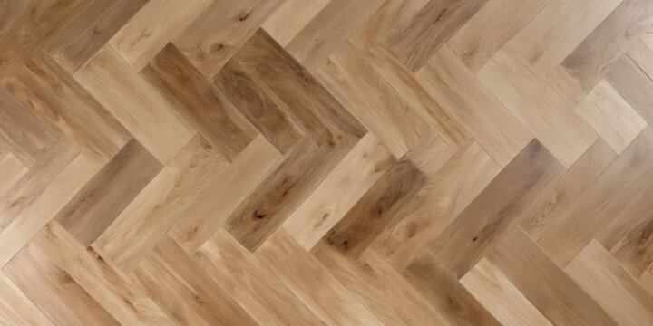 Wooden Herringbone Pattern Flooring with Light-Colored Planks Ar