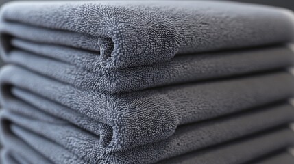 Stack of Grey Towels - Minimalist Design