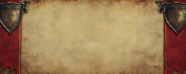 Enchanting Renaissance Faire Medieval Banner Backdrop on Vintage Parchment Texture