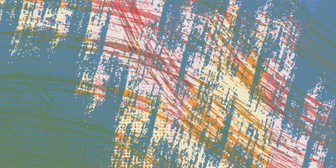 Yellow and red abstract grunge background with halftone style.