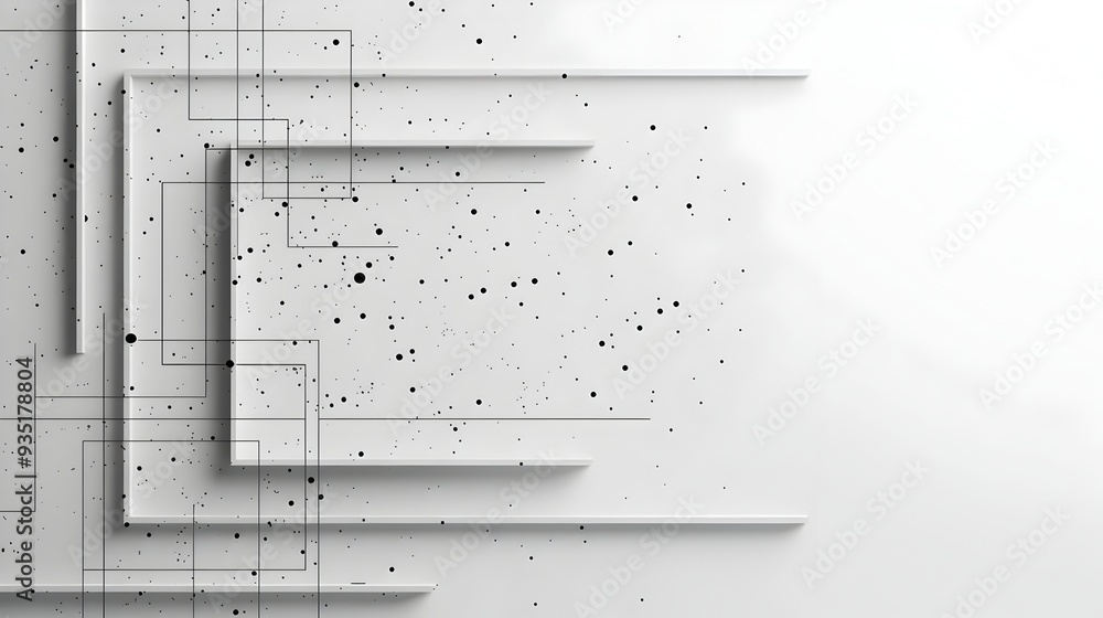 Poster simple minimalist frame designs on clean white background with dotted and dashed lines concept