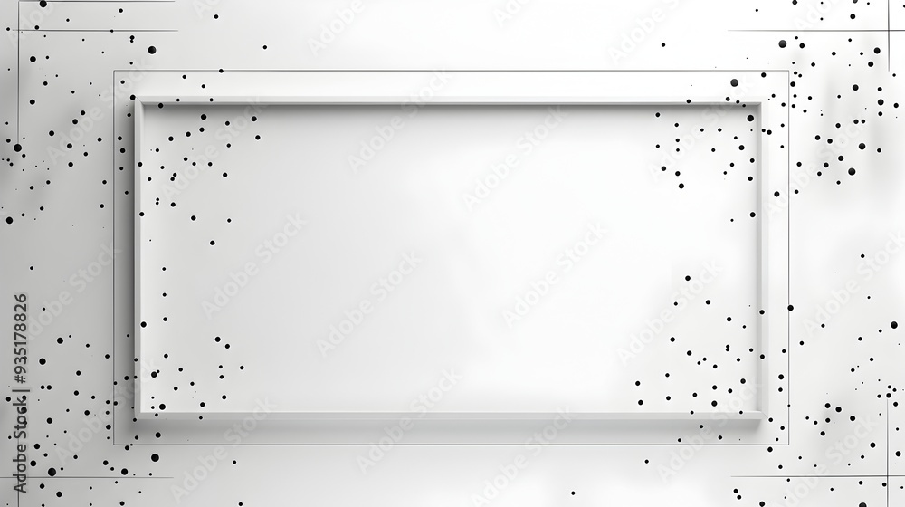 Poster classic minimal line frame design on white background with copy space