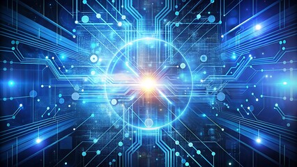 Fototapeta premium Abstract Technology Background with Circuit Board and Glowing Lights.