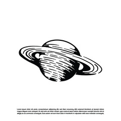 Hand drawn Saturn planet isolated on white background © restu