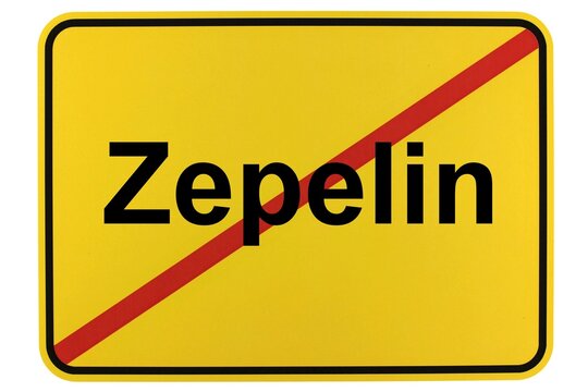 Illustration eines Ortsausgangsschildes der Gemeinde Zepelin in Mecklenburg-Vorpommern