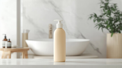 shampoo bottle mockup.shower gel.bath container.white bathtub bottle example