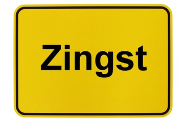 Illustration eines Ortsausgangsschildes der Gemeinde Zingst in Mecklenburg-Vorpommern