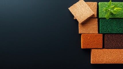 Sustainable Eco-Friendly Insulation Materials from Plant Fibers for Green Construction with Copy Space.