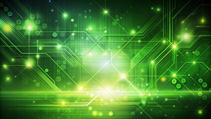 Obraz premium Abstract green technology background with futuristic design and digital elements