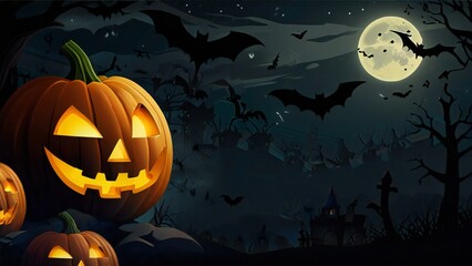 halloween background with pumpkin