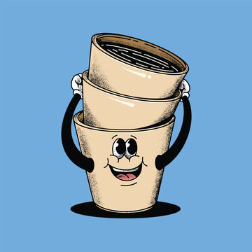 recommend clip art: Coffee Cup Retro Mascot