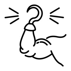 Hand hook icon in linear style 