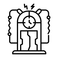 An outline style icon of future machine 