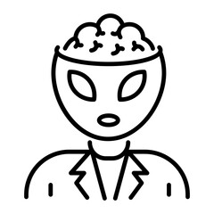 An outline style icon of astrobiologist 