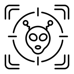 An outline style icon of alien target 