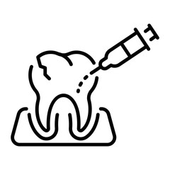 Dental anesthesia icon in linear style 