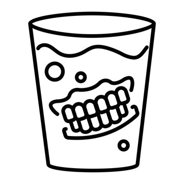 glass of water with teeth clip art preview
