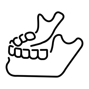 A line style icon of jaw 