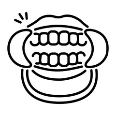 Mouth opener icon in linear style 