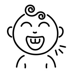 A linear style icon of baby teeth 