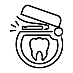 A line style icon of dental floss 