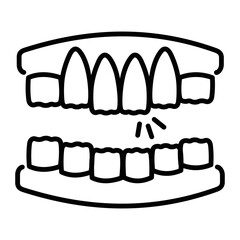 Tooth incisor icon in outline style 