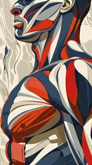 Muted, abstract muscle icons with space for text