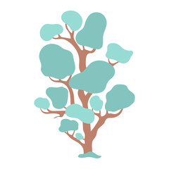 Tropical rainforest tree. minimalist and simple tree graphic art. vector icon illustration