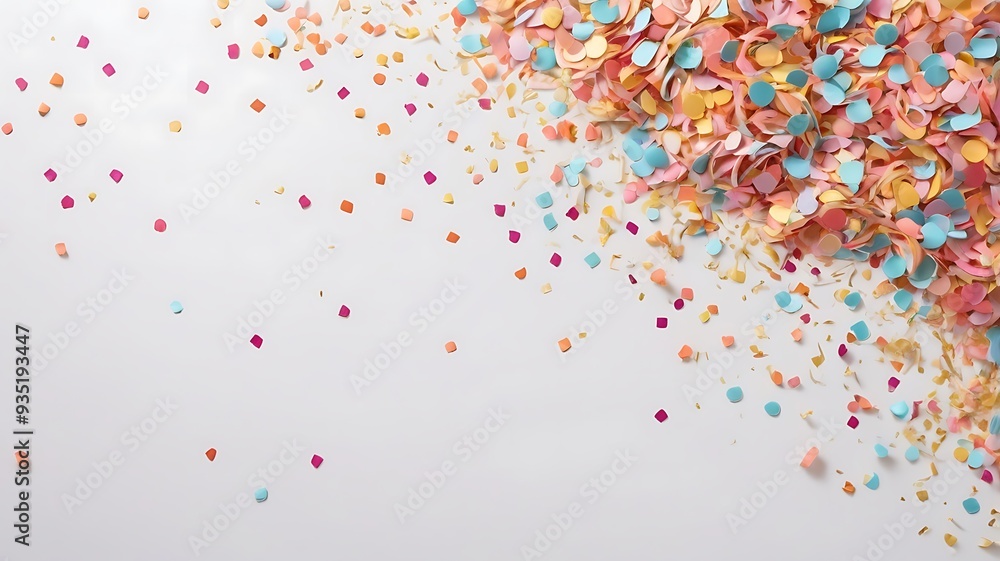 Wall mural a colorful background with confetti on a white background and a colorful confetti in the image