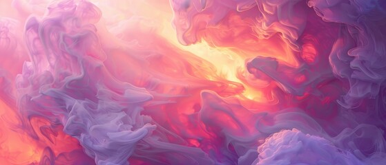 Fototapeta premium Dreamy abstract landscape, soft pastel hues blend seamlessly, gentle swirls of color create a tranquil atmosphere, ideal for inspiring creativity and serenity.