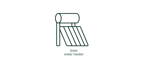 Solar Water Heater Vector Icon Design for Sustainable Energy