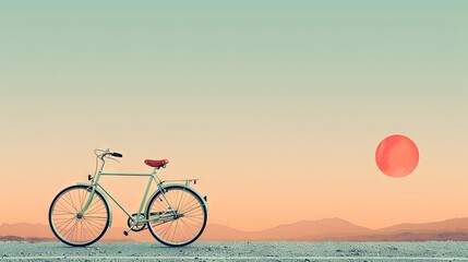 Obraz premium Muted, soft cycling icons with space for text