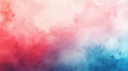 Obraz premium A soft, abstract watercolor background blending pink, red, and blue hues.